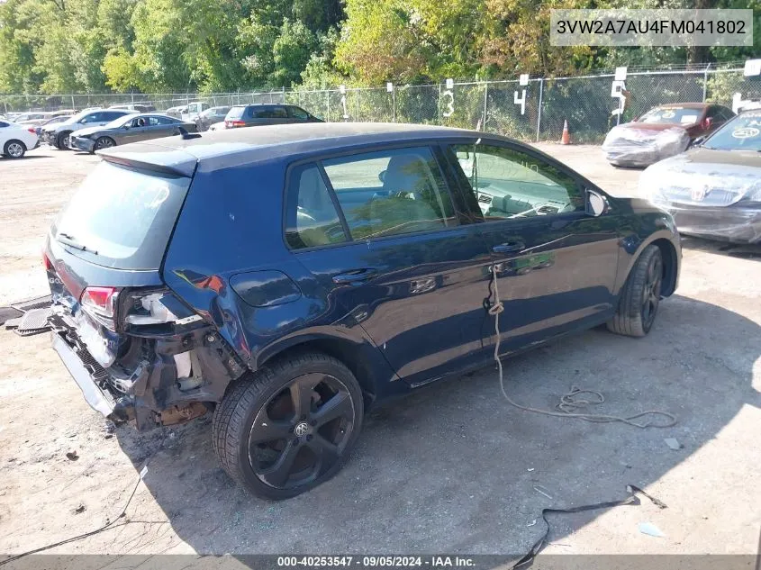 3VW2A7AU4FM041802 2015 Volkswagen Golf Tdi