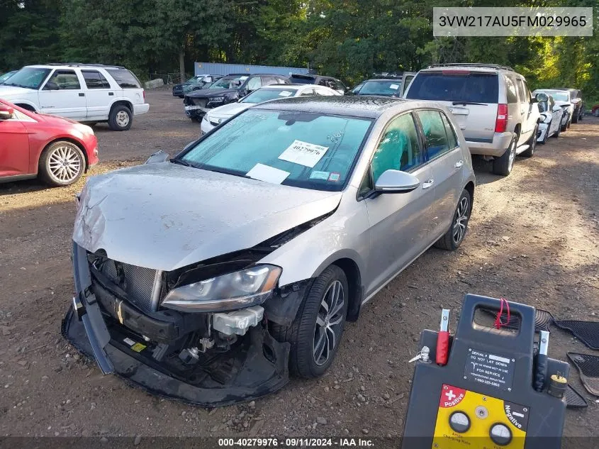 3VW217AU5FM029965 2015 Volkswagen Golf