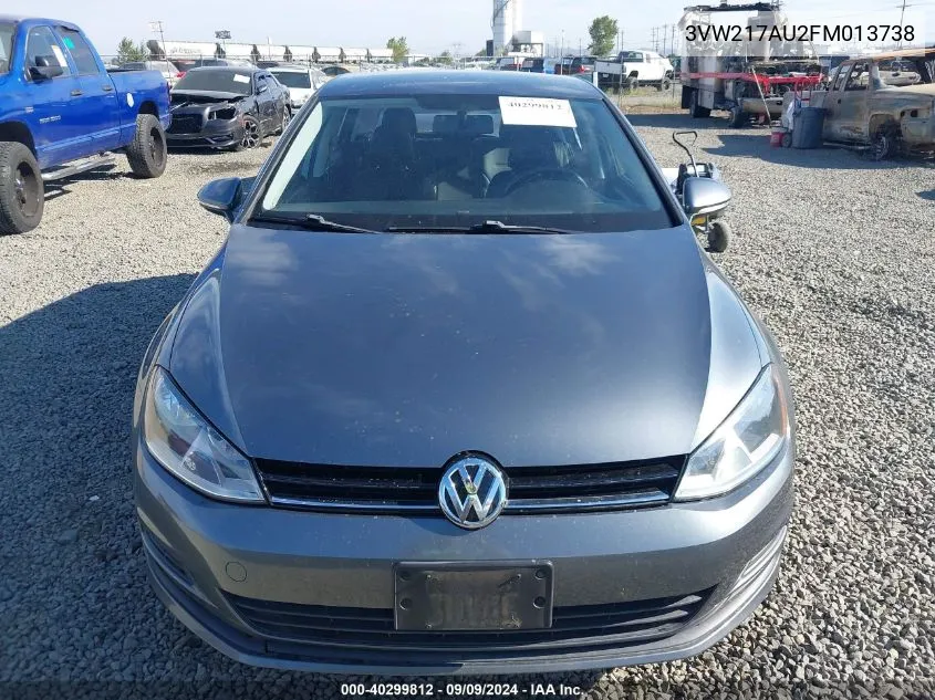 3VW217AU2FM013738 2015 Volkswagen Golf Tsi S 4-Door