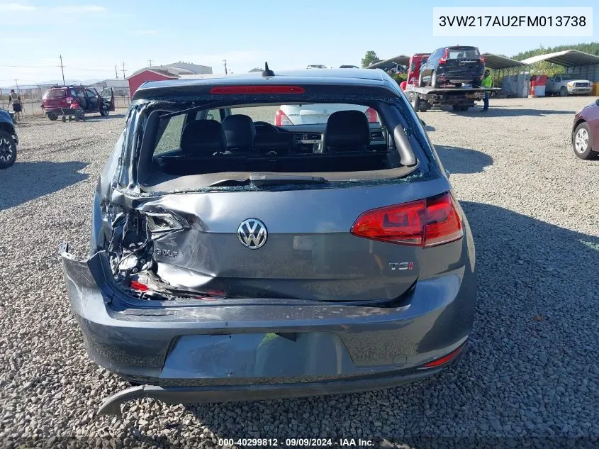 3VW217AU2FM013738 2015 Volkswagen Golf Tsi S 4-Door