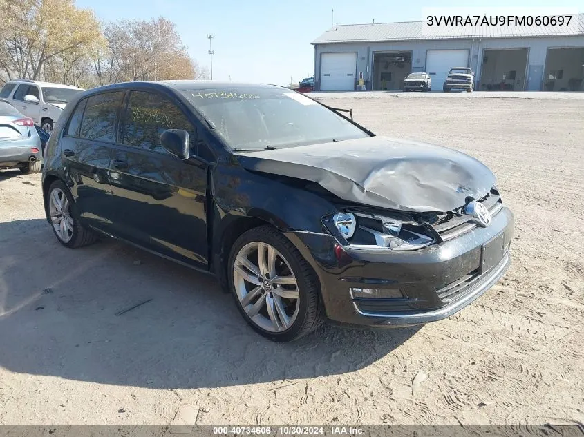 2015 Volkswagen Golf Tdi Sel 4-Door VIN: 3VWRA7AU9FM060697 Lot: 40734606