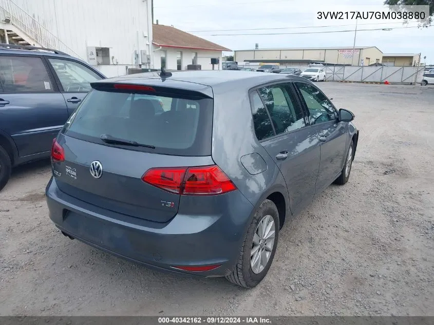 3VW217AU7GM038880 2016 Volkswagen Golf Tsi S