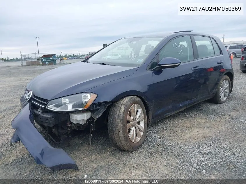 3VW217AU2HM050369 2017 Volkswagen Golf