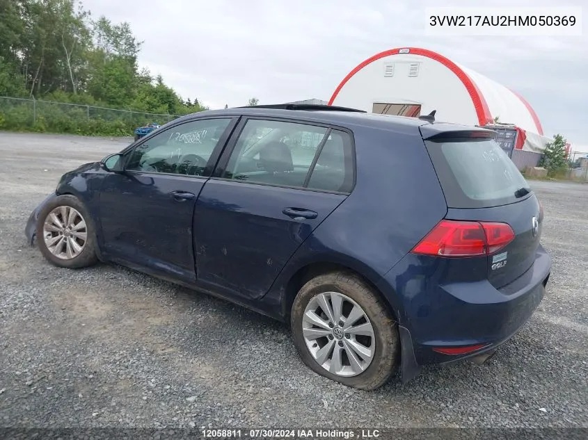 3VW217AU2HM050369 2017 Volkswagen Golf