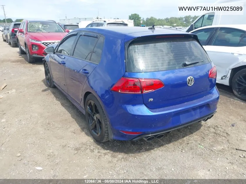 WVWVF7AU1HW025089 2017 Volkswagen Golf R