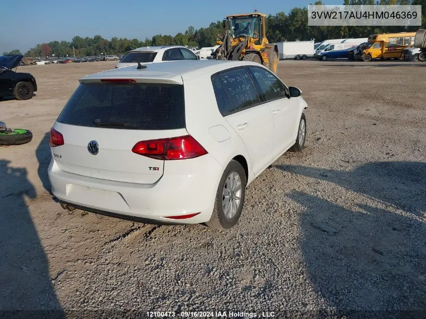 2017 Volkswagen Golf VIN: 3VW217AU4HM046369 Lot: 12100473