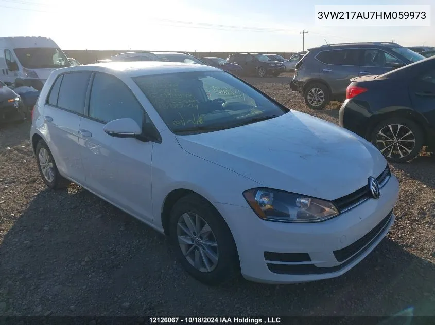 2017 Volkswagen Golf VIN: 3VW217AU7HM059973 Lot: 12126067