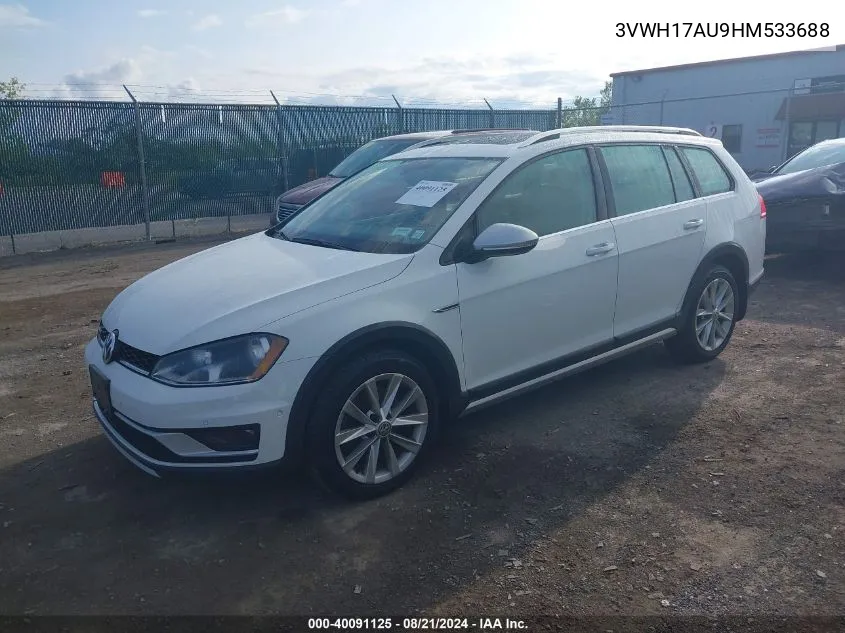 2017 Volkswagen Golf Alltrack Tsi S/Tsi Se/Tsi Sel VIN: 3VWH17AU9HM533688 Lot: 40091125