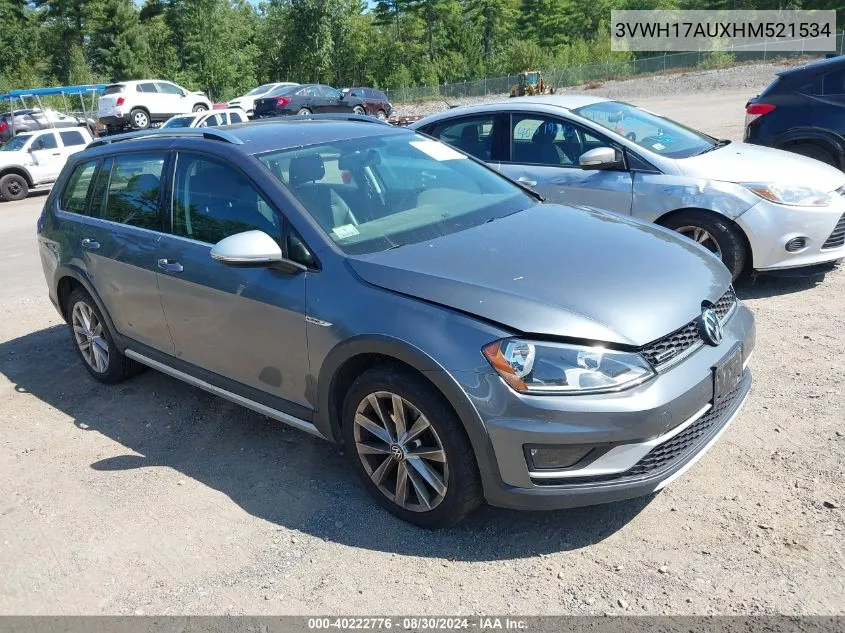 2017 Volkswagen Golf Alltrack Tsi S/Tsi Se/Tsi Sel VIN: 3VWH17AUXHM521534 Lot: 40222776