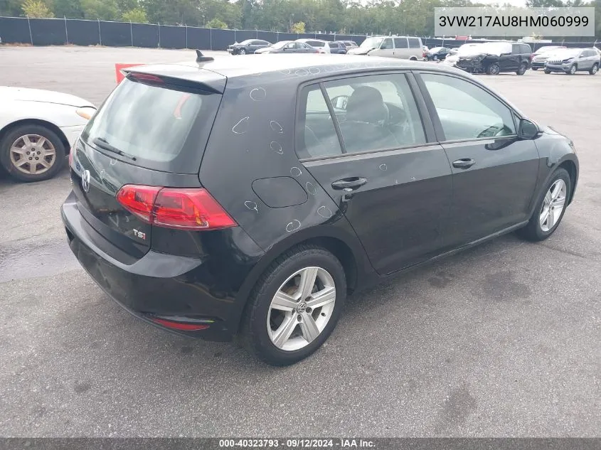 3VW217AU8HM060999 2017 Volkswagen Golf S/Wolfsburg/Se/Sel