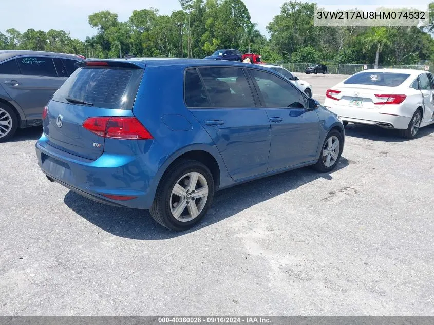 3VW217AU8HM074532 2017 Volkswagen Golf Tsi S 4-Door/Tsi Se 4-Door/Tsi Sel 4-Door/Tsi Wolfsburg Edition 4-Door