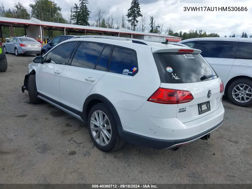 2017 Volkswagen Golf Alltrack Tsi S/Tsi Se/Tsi Sel VIN: 3VWH17AU1HM530686 Lot: 40360712