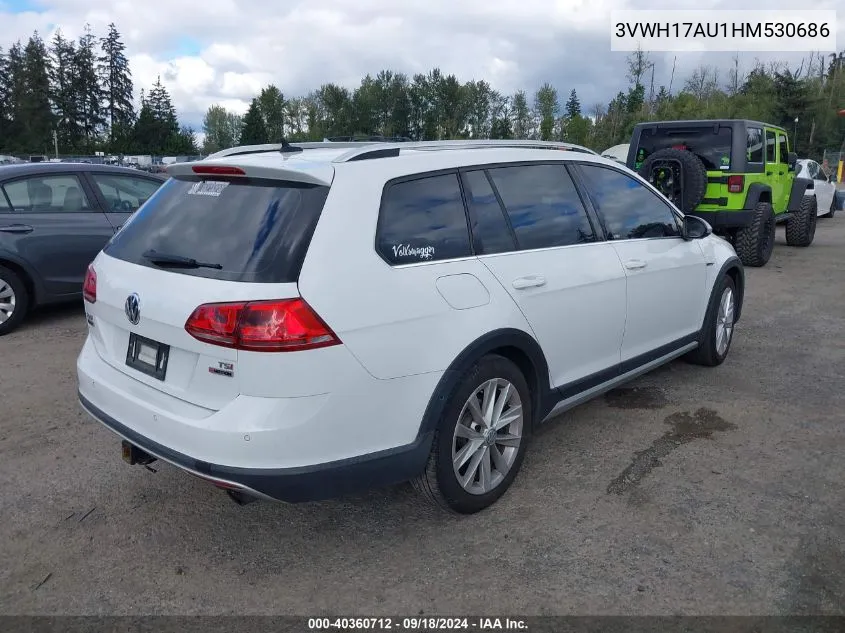 2017 Volkswagen Golf Alltrack Tsi S/Tsi Se/Tsi Sel VIN: 3VWH17AU1HM530686 Lot: 40360712