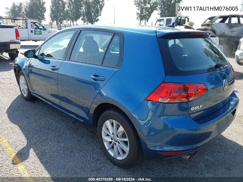 3VW117AU1HM076005 2017 Volkswagen Golf Tsi S 4-Door/Tsi Wolfsburg Edition 4-Door