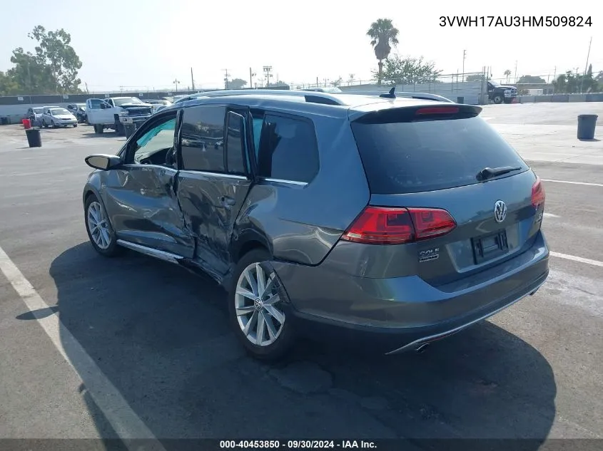 2017 Volkswagen Golf Alltrack Tsi S/Tsi Se/Tsi Sel VIN: 3VWH17AU3HM509824 Lot: 40453850