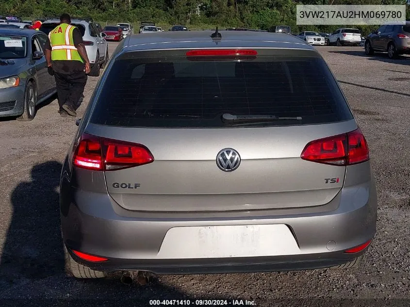 2017 Volkswagen Golf Tsi S 4-Door/Tsi Se 4-Door/Tsi Sel 4-Door/Tsi Wolfsburg Edition 4-Door VIN: 3VW217AU2HM069780 Lot: 40471410