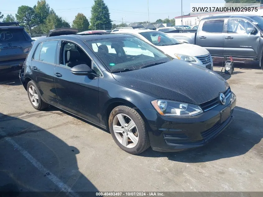 3VW217AU0HM029875 2017 Volkswagen Golf S/Wolfsburg/Se/Sel