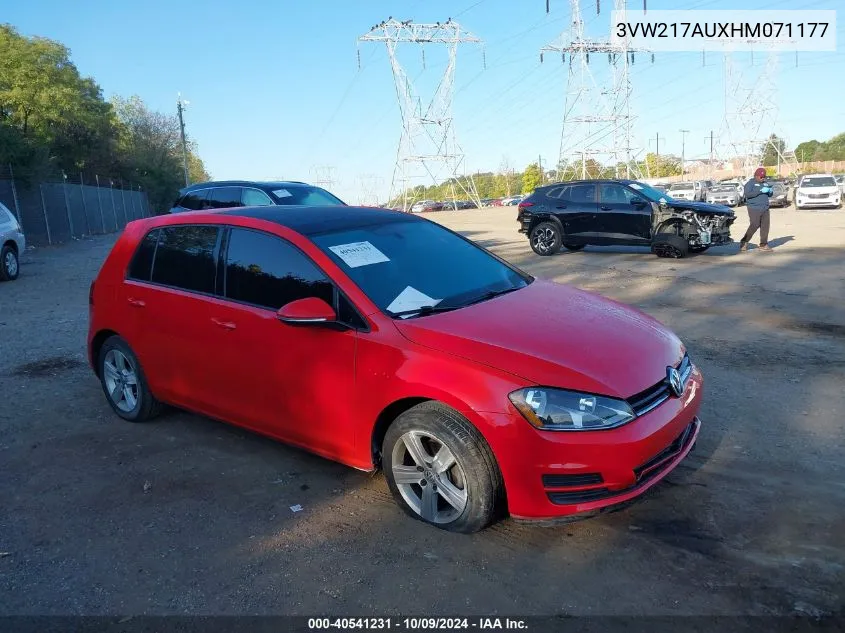 2017 Volkswagen Golf VIN: 3VW217AUXHM071177 Lot: 40541231