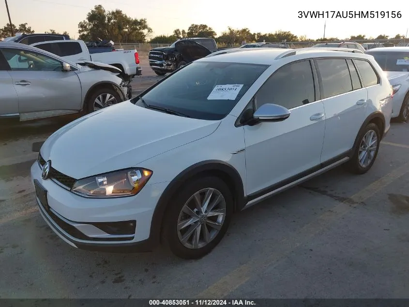 2017 Volkswagen Golf Alltrack Tsi S/Tsi Se/Tsi Sel VIN: 3VWH17AU5HM519156 Lot: 40853051