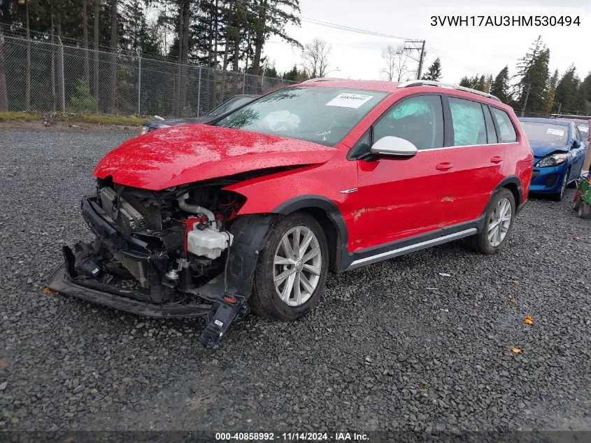 3VWH17AU3HM530494 2017 Volkswagen Golf Alltrack Tsi S/Tsi Se/Tsi Sel