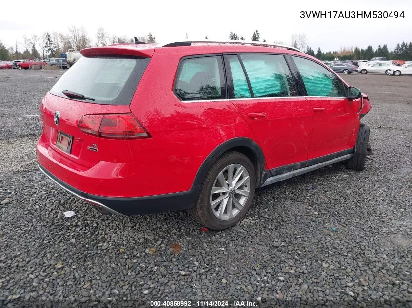 3VWH17AU3HM530494 2017 Volkswagen Golf Alltrack Tsi S/Tsi Se/Tsi Sel