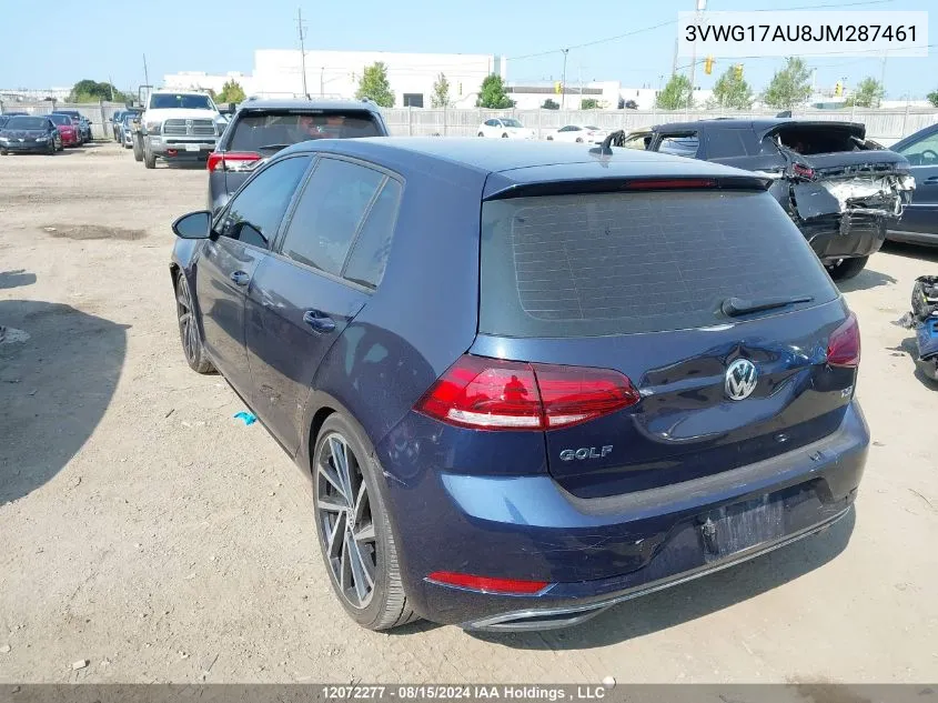 3VWG17AU8JM287461 2018 Volkswagen Golf