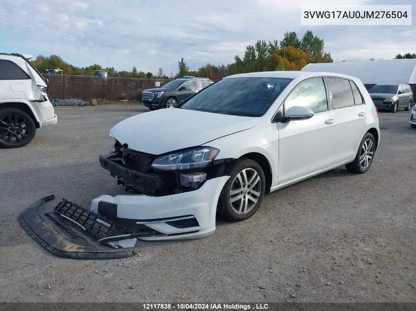 3VWG17AU0JM276504 2018 Volkswagen Golf S/Se