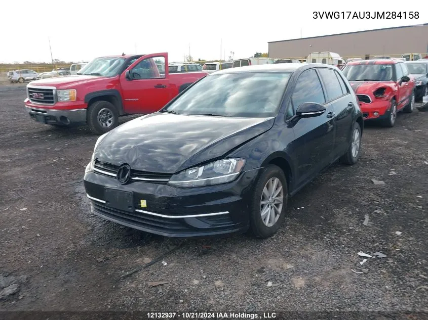 2018 Volkswagen Golf VIN: 3VWG17AU3JM284158 Lot: 12132937