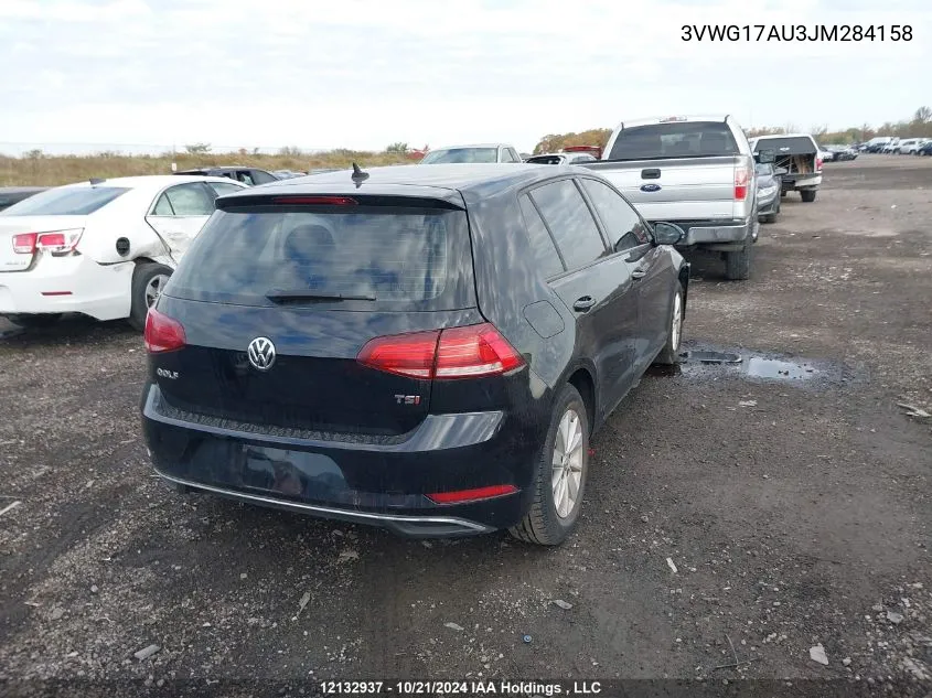 2018 Volkswagen Golf VIN: 3VWG17AU3JM284158 Lot: 12132937