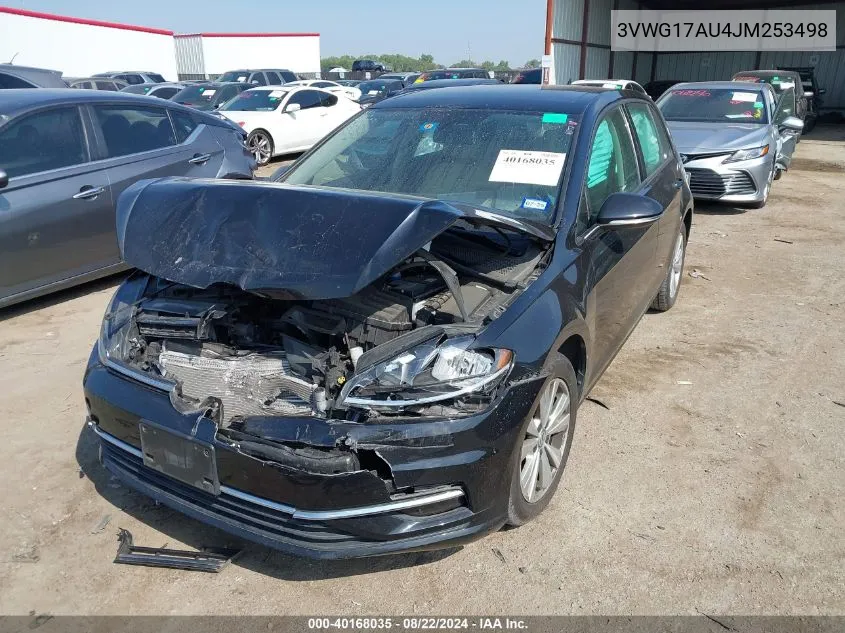 2018 Volkswagen Golf Tsi S/Tsi Se VIN: 3VWG17AU4JM253498 Lot: 40168035