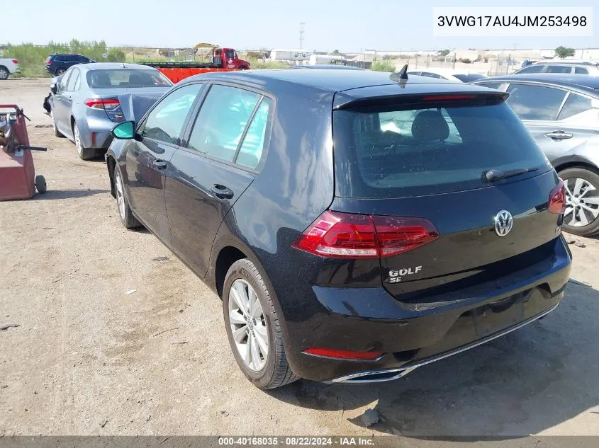 2018 Volkswagen Golf Tsi S/Tsi Se VIN: 3VWG17AU4JM253498 Lot: 40168035