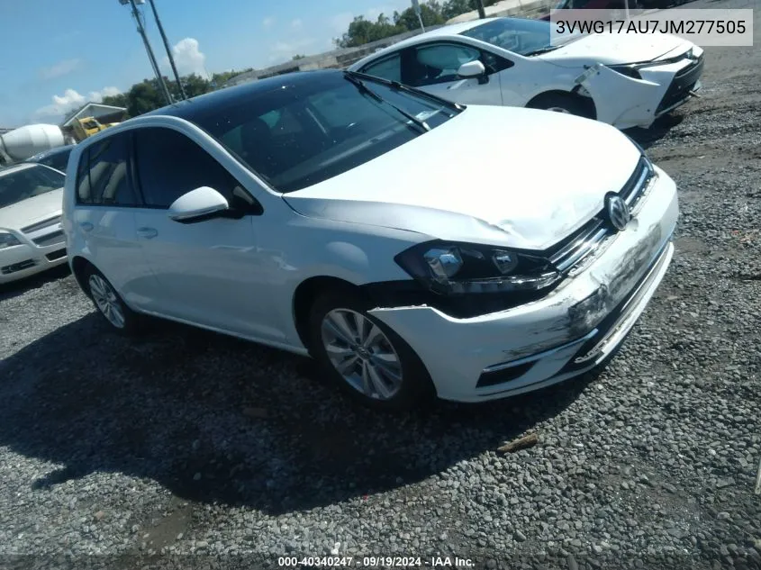 2018 Volkswagen Golf Tsi S/Tsi Se VIN: 3VWG17AU7JM277505 Lot: 40340247