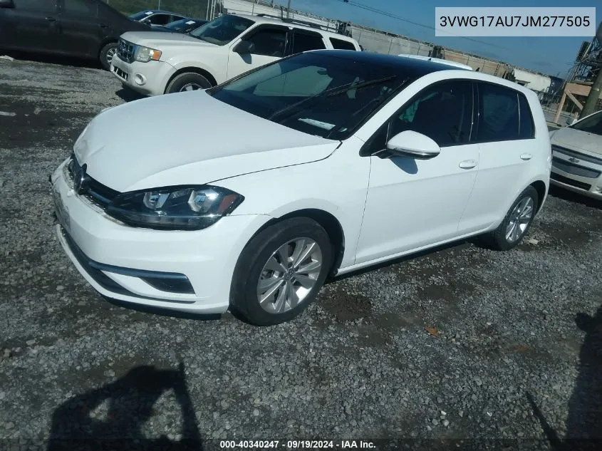 2018 Volkswagen Golf Tsi S/Tsi Se VIN: 3VWG17AU7JM277505 Lot: 40340247