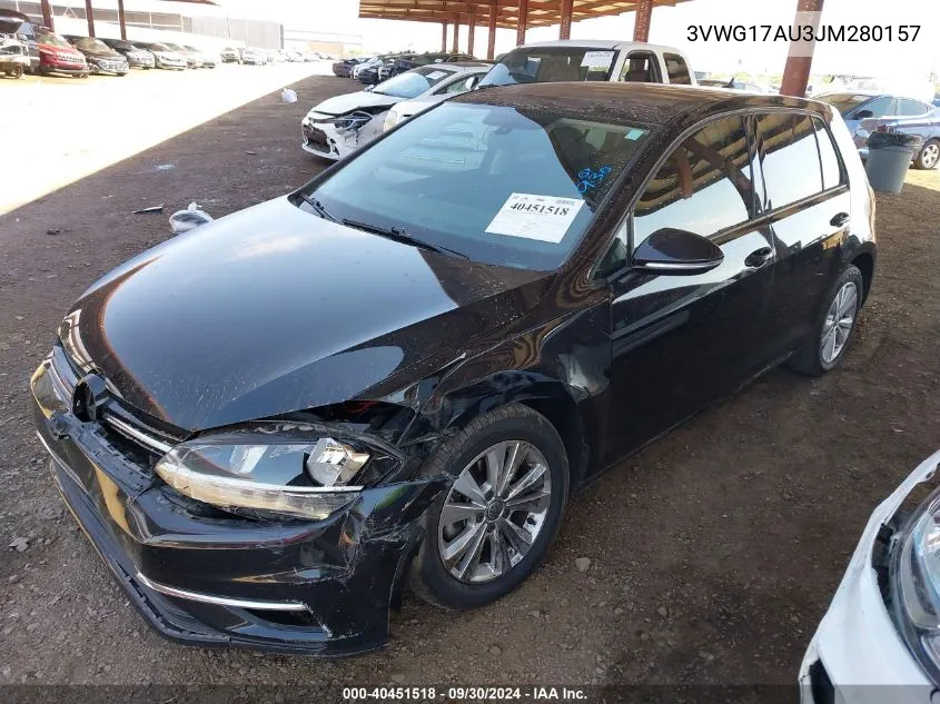 2018 Volkswagen Golf S/Se VIN: 3VWG17AU3JM280157 Lot: 40451518