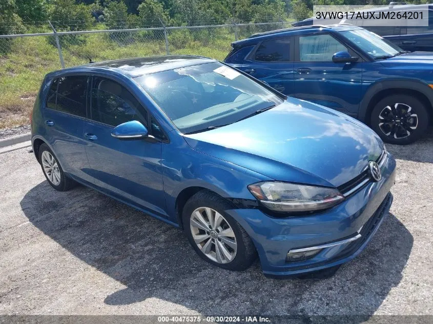 2018 Volkswagen Golf Tsi S/Tsi Se VIN: 3VWG17AUXJM264201 Lot: 40475375