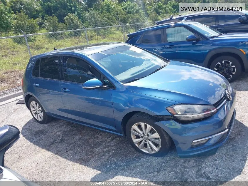 2018 Volkswagen Golf Tsi S/Tsi Se VIN: 3VWG17AUXJM264201 Lot: 40475375