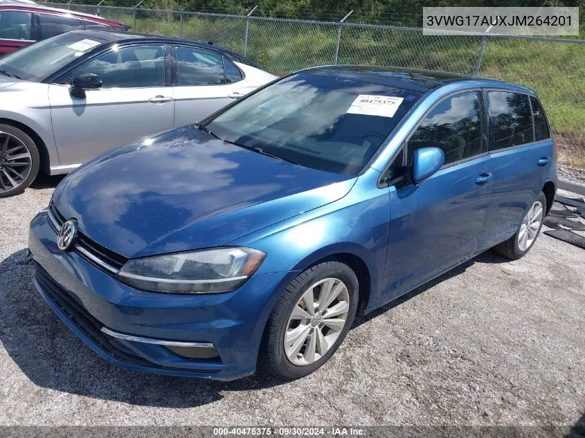 2018 Volkswagen Golf Tsi S/Tsi Se VIN: 3VWG17AUXJM264201 Lot: 40475375