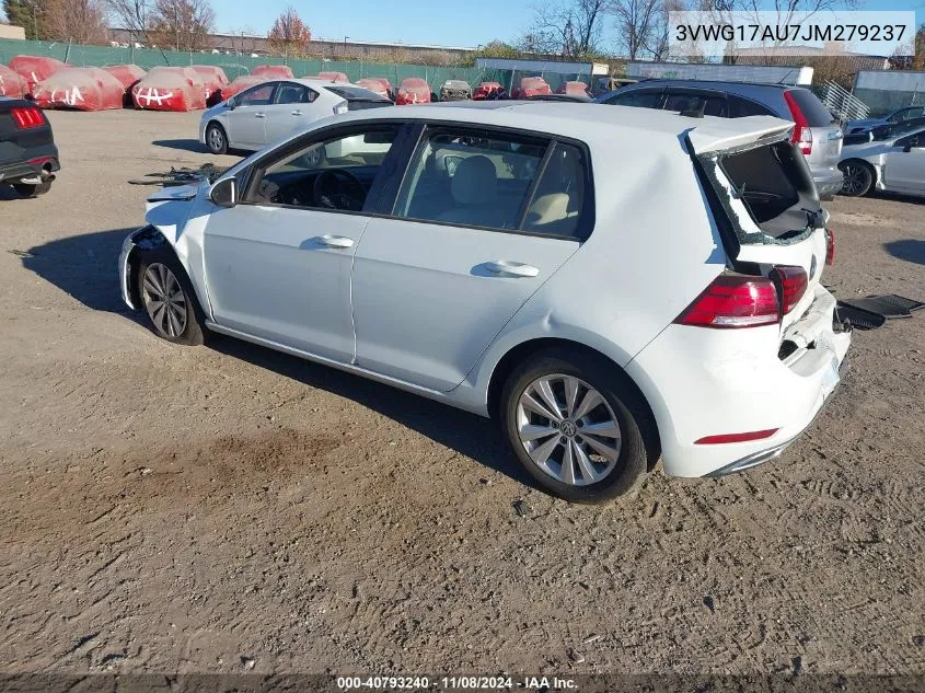 2018 Volkswagen Golf S/Se VIN: 3VWG17AU7JM279237 Lot: 40793240