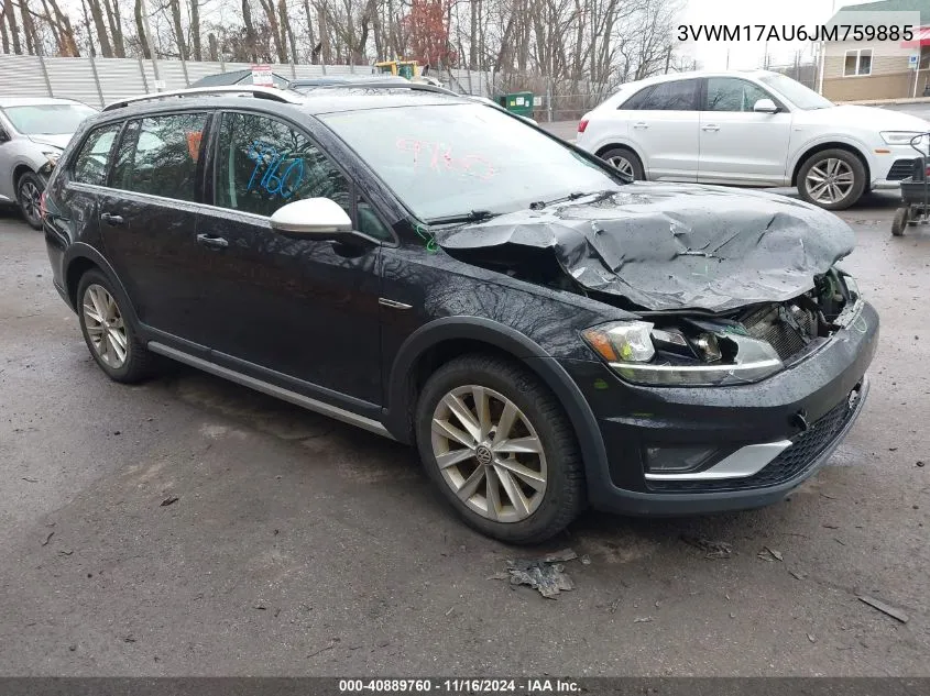 2018 Volkswagen Golf Alltrack Tsi S/Tsi Se VIN: 3VWM17AU6JM759885 Lot: 40889760