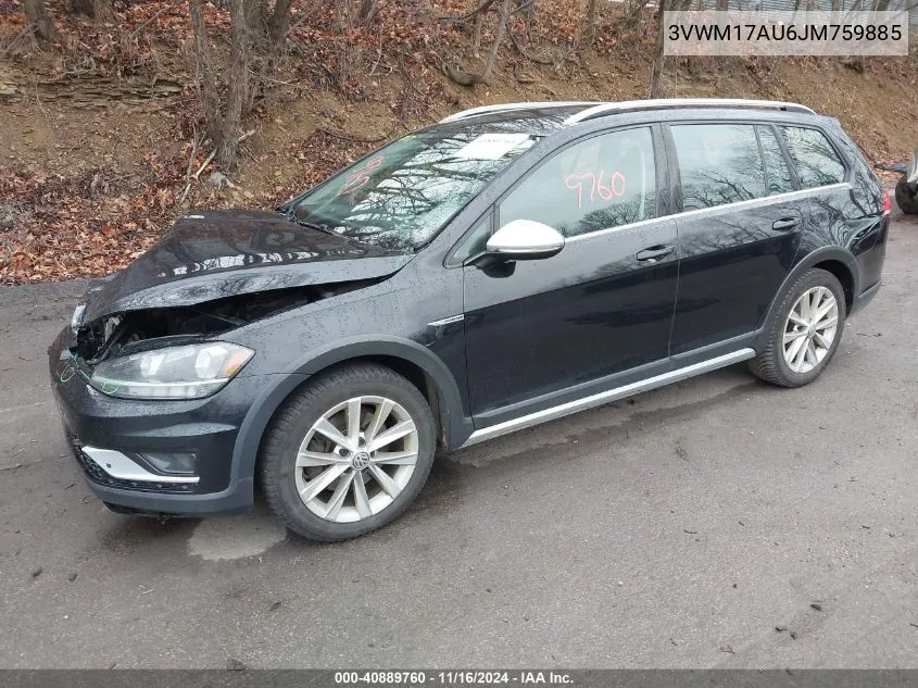 2018 Volkswagen Golf Alltrack Tsi S/Tsi Se VIN: 3VWM17AU6JM759885 Lot: 40889760