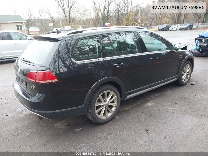 2018 Volkswagen Golf Alltrack Tsi S/Tsi Se VIN: 3VWM17AU6JM759885 Lot: 40889760