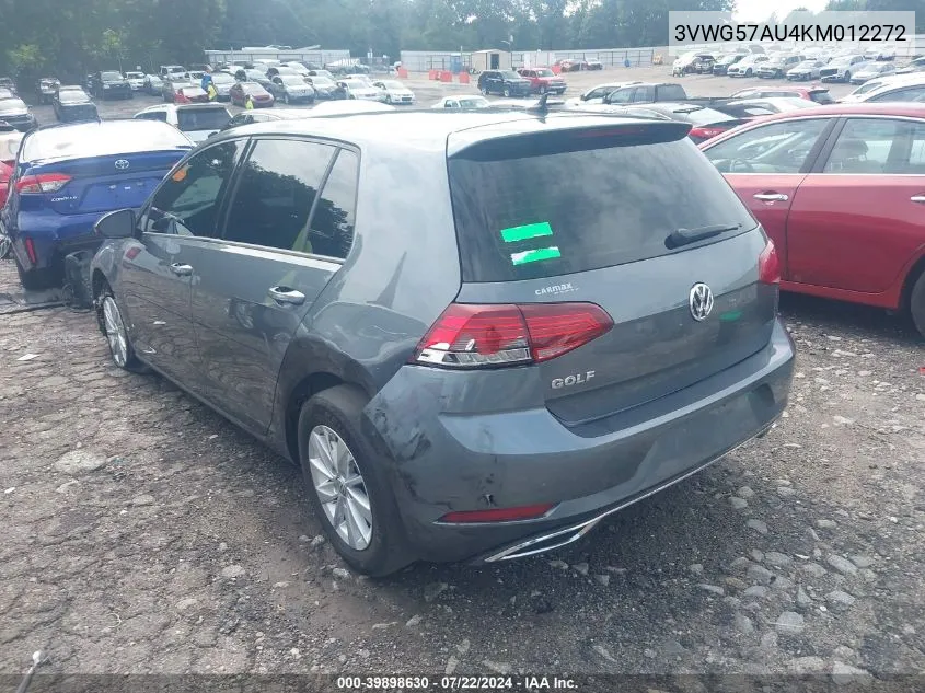 3VWG57AU4KM012272 2019 Volkswagen Golf 1.4T S/1.4T Se