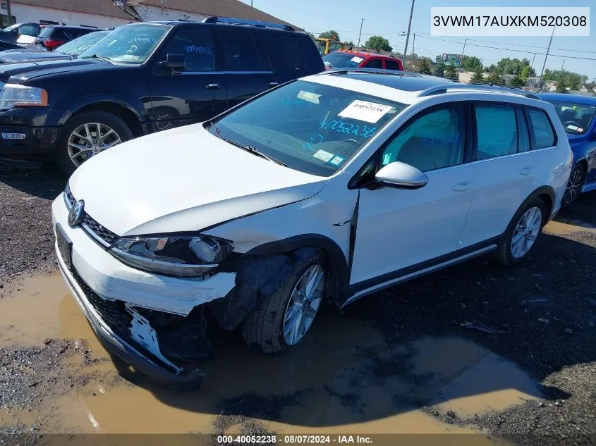 2019 Volkswagen Golf Alltrack Se/Tsi S/Tsi Sel VIN: 3VWM17AUXKM520308 Lot: 40052238