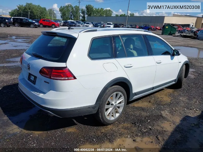 2019 Volkswagen Golf Alltrack Se/Tsi S/Tsi Sel VIN: 3VWM17AUXKM520308 Lot: 40052238