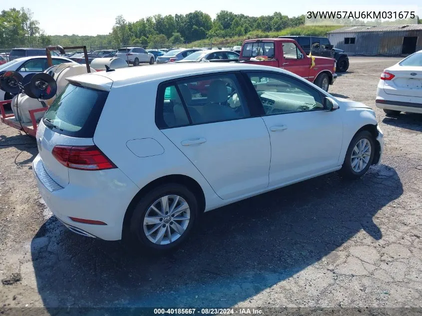 3VWW57AU6KM031675 2019 Volkswagen Golf 1.4T S/1.4T Se