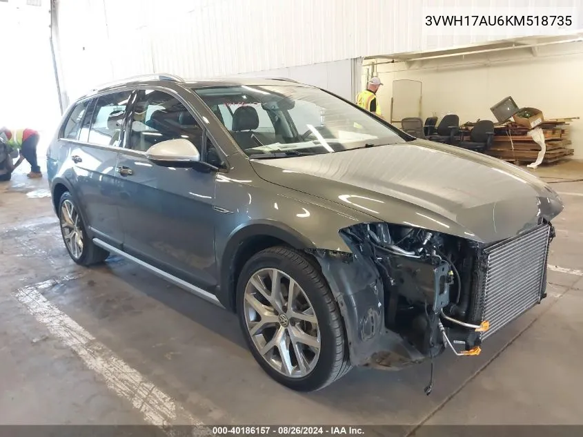 3VWH17AU6KM518735 2019 Volkswagen Golf Alltrack Tsi S/Tsi Se/Tsi Sel