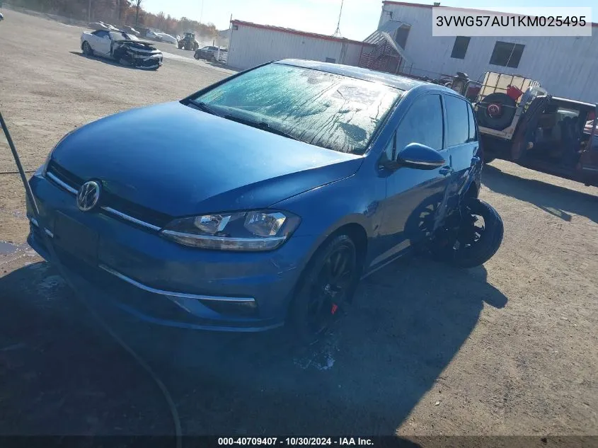 2019 Volkswagen Golf 1.4T S/1.4T Se VIN: 3VWG57AU1KM025495 Lot: 40709407