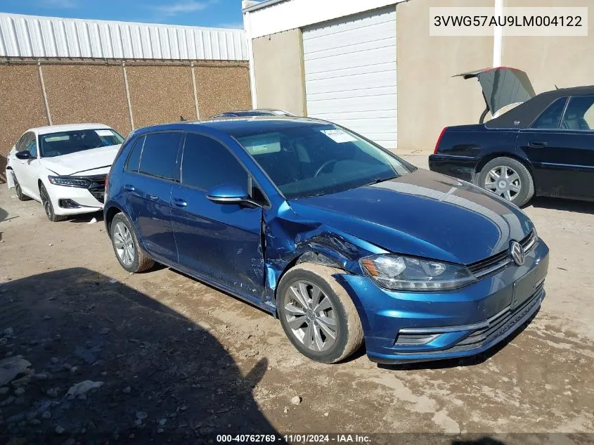 2020 Volkswagen Golf 1.4T Tsi VIN: 3VWG57AU9LM004122 Lot: 40762769