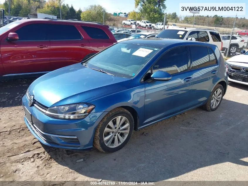 2020 Volkswagen Golf 1.4T Tsi VIN: 3VWG57AU9LM004122 Lot: 40762769