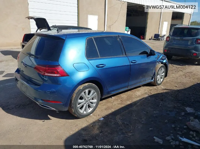 2020 Volkswagen Golf 1.4T Tsi VIN: 3VWG57AU9LM004122 Lot: 40762769